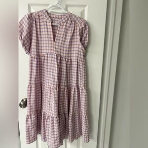 Pink and Blue Checkered Women’s Dress